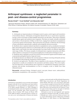 A Neglected Parameter in Pest- and Disease-Control Programmes