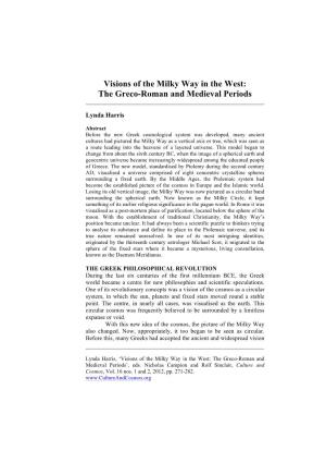 Visions of the Milky Way in the West: the Greco-Roman and Medieval Periods ______