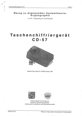 Taschenchiffriergerat CD-57 Seite 1
