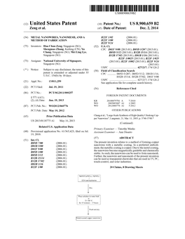 (12) United States Patent (10) Patent No.: US 8,900,659 B2 Zeng Et Al