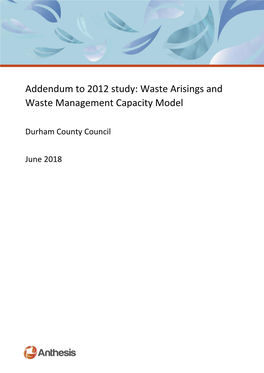 Waste Arisings and Waste Management Capacity Model