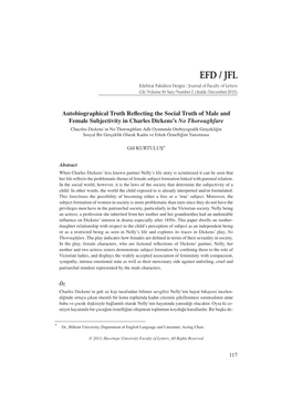 EFD / JFL Edebiyat Fakültesi Dergisi / Journal of Faculty of Letters Cilt / Volume 30 Sayı / Number 2 (Aralık / December 2013)