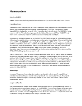 East San Fernando Valley Transit Corridor Project Final Environmental Impact Statement/Final Environmental Impact Report