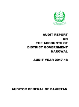 Audit Report on the Accounts of District Government Narowal