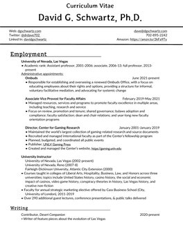 Curriculum Vitae David G