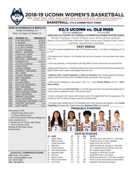 2018-19 Uconn Women's Basketball