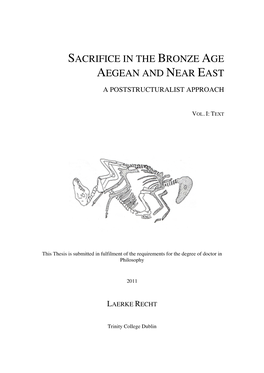 Sacrifice in the Bronze Age Aegean and Near East a Poststructuralist Approach