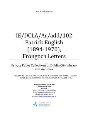Frongoch Letters