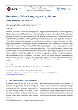 Theories of First Language Acquisition