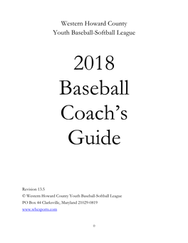 Western Howard County Youth Baseball-Softball League