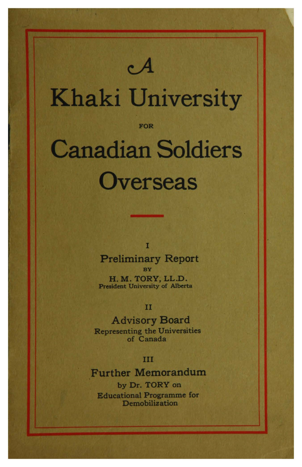 Khaki University Canadian Soldiers Overseas