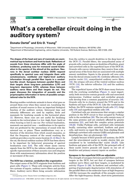What's a Cerebellar Circuit Doing in the Auditory System?