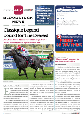 Classique Legend Bound for the Everest Bon Ho and Carmel Size Secure GPI Racing’S Slot for the $14 Million Sprint in Unprecedented Deal