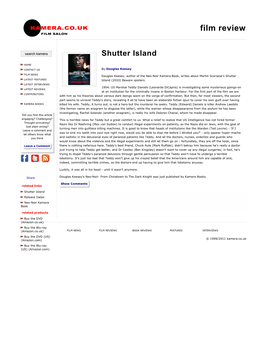 Review of Shutter Island, Directed by Martin Scorsese