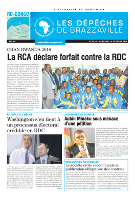 La RCA Déclare Forfait Contre La RDC