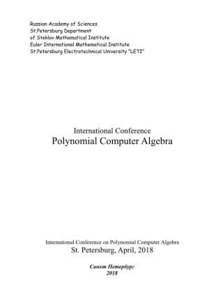 Polynomial Computer Algebra '2021