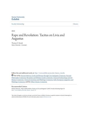 Rape and Revolution: Tacitus on Livia and Augustus Thomas E