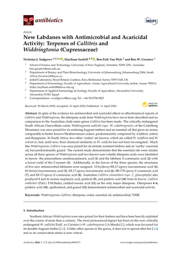 New Labdanes with Antimicrobial and Acaricidal Activity: Terpenes of Callitris and Widdringtonia (Cupressaceae)