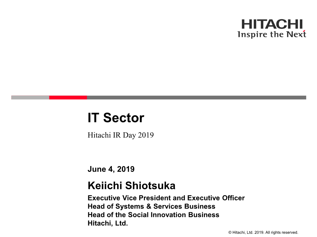 IT Sector Hitachi IR Day 2019