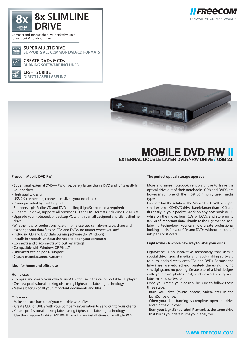 Datasheet Mobile DVD RW II 1010 EN.Indd