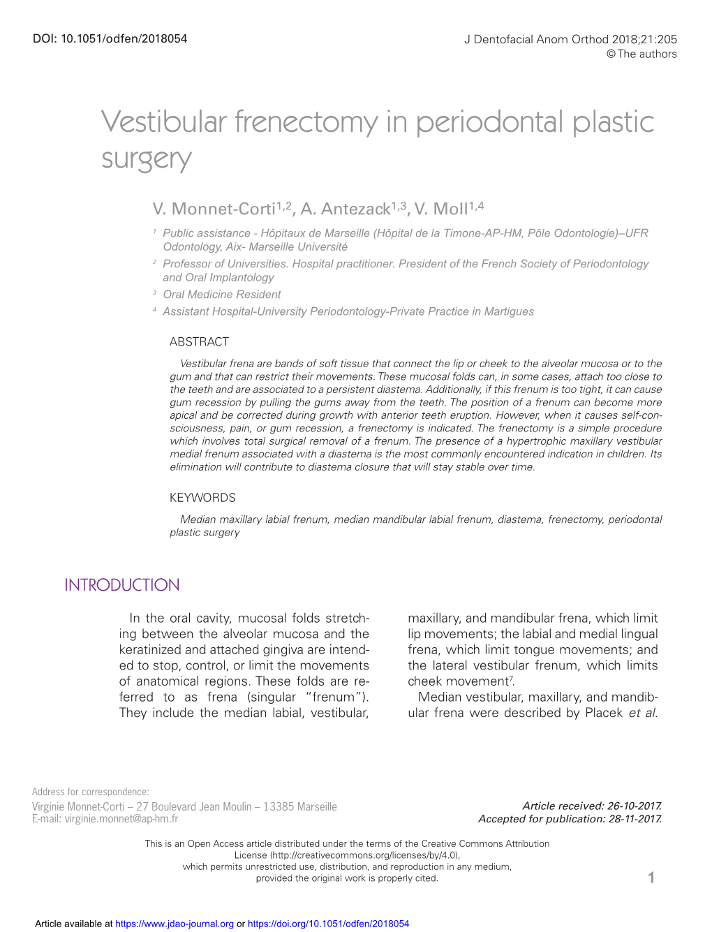 Vestibular Frenectomy in Periodontal Plastic Surgery