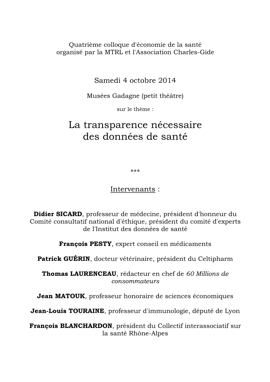 La Transparence Nécessaire Des Données De Santé