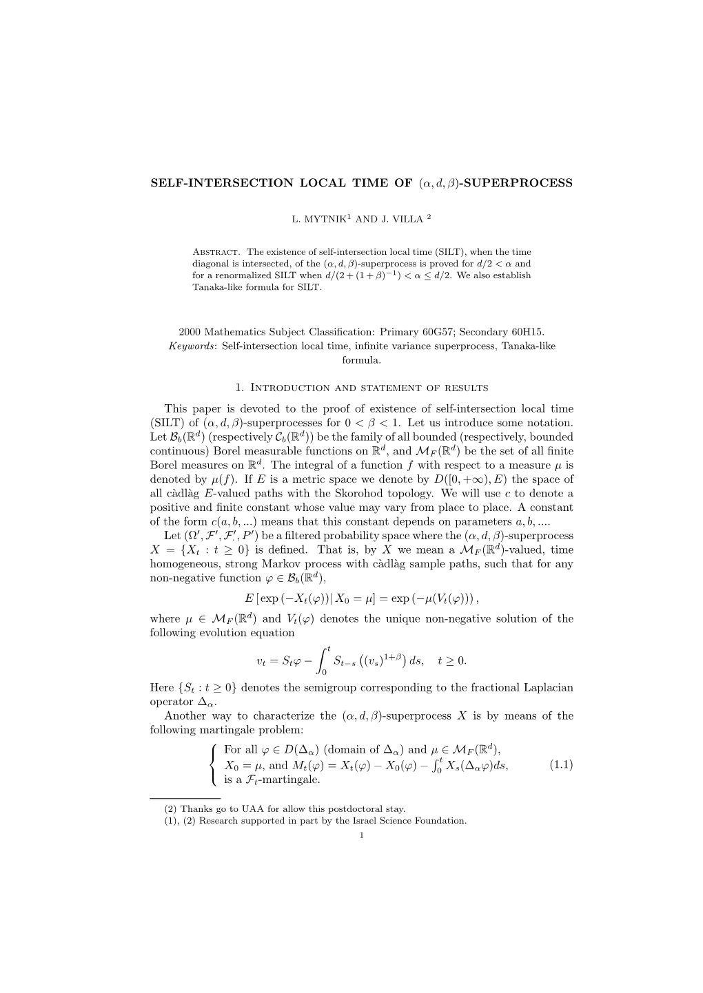 (Α, D, Β)-SUPERPROCESS