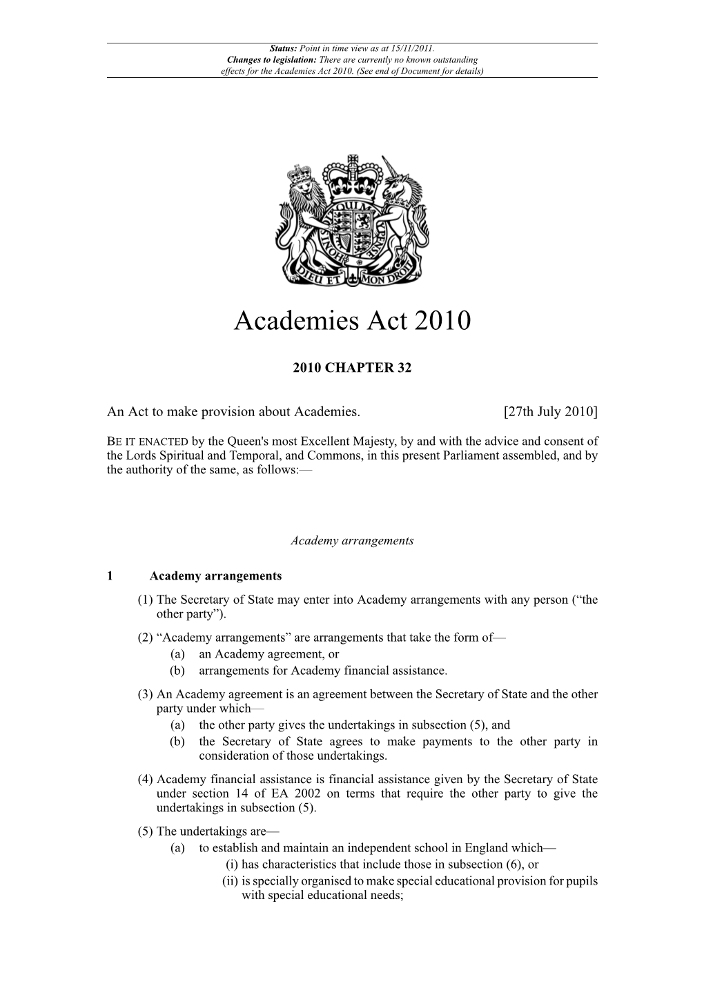 Academies Act 2010