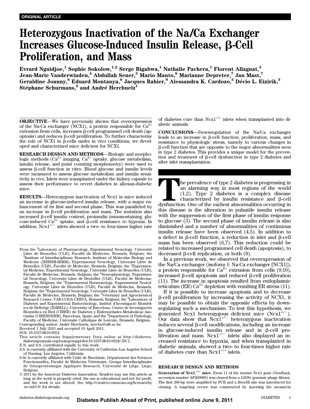 Heterozygous Inactivation of the Na/Ca Exchanger Increases