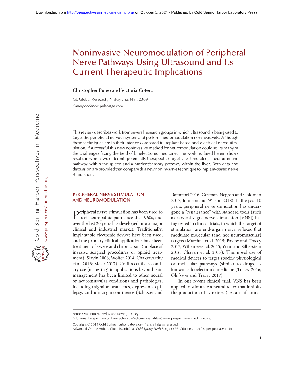 Noninvasive Neuromodulation of Peripheral Nerve Pathways Using Ultrasound and Its Current Therapeutic Implications