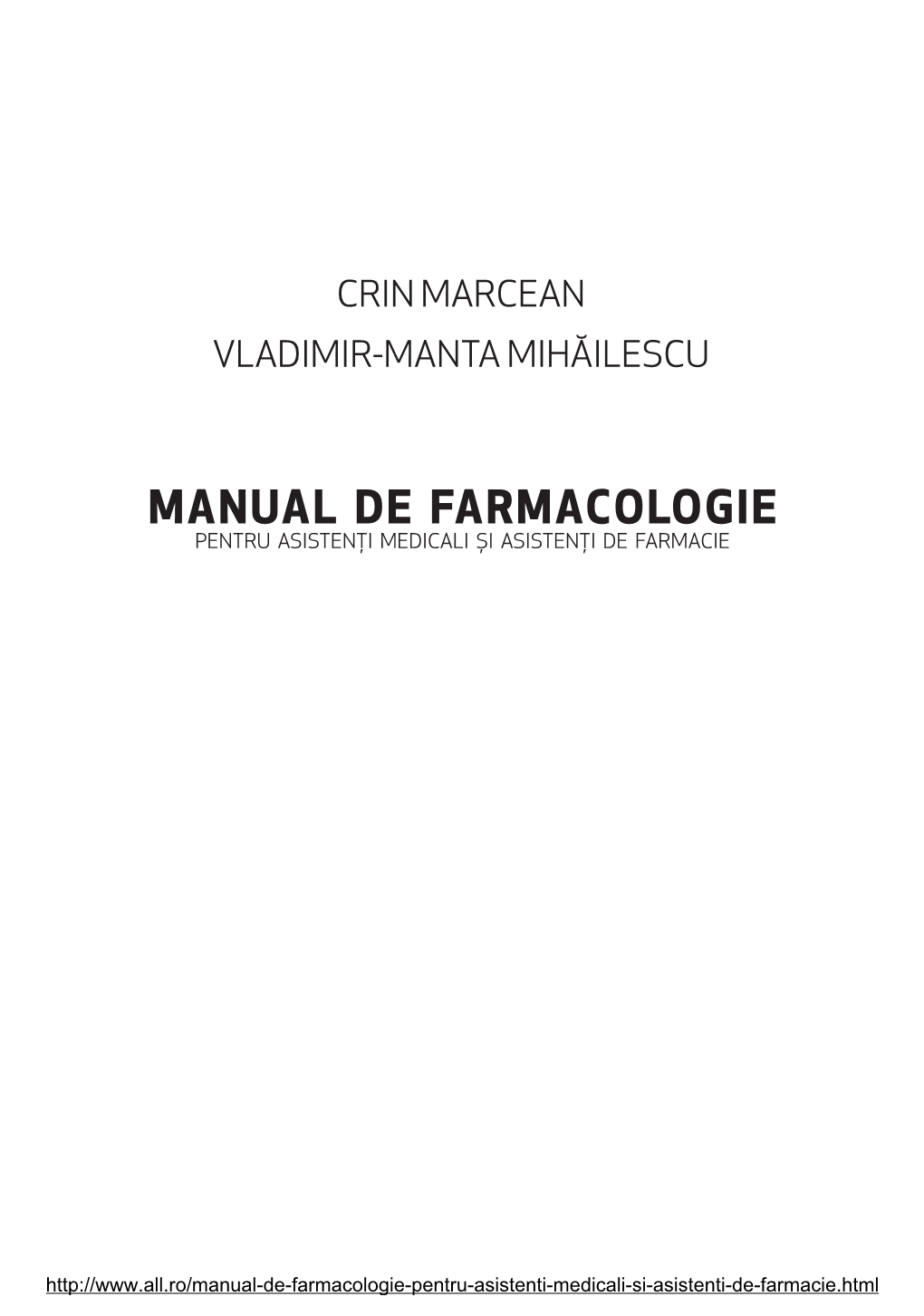 PDF Manual De Farmacologie Pentru Asistenți Medicali Și Asistenți De Farmacie, Crin Marcean