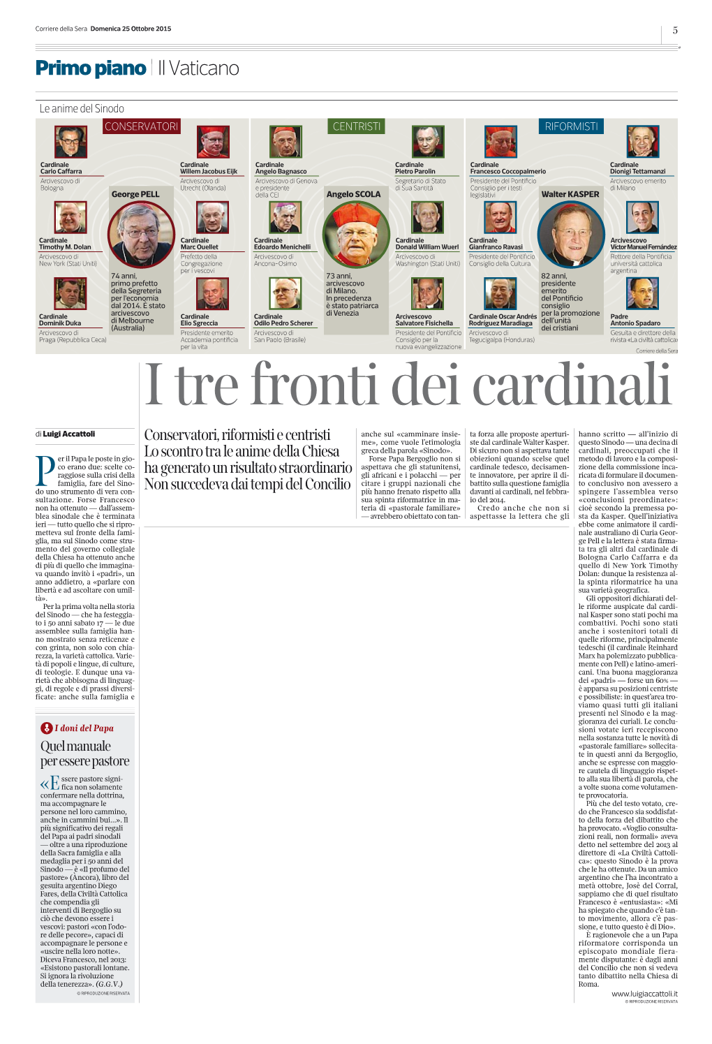 I Tre Fronti Dei Cardinali