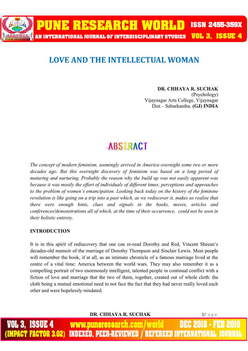 Love and the Intellectual Woman