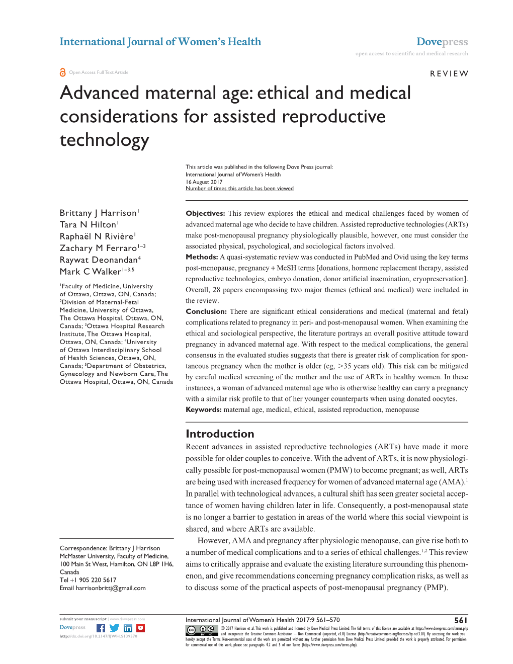 Advanced Maternal Age: Ethical and Medical Considerations for Assisted Reproductive Technology