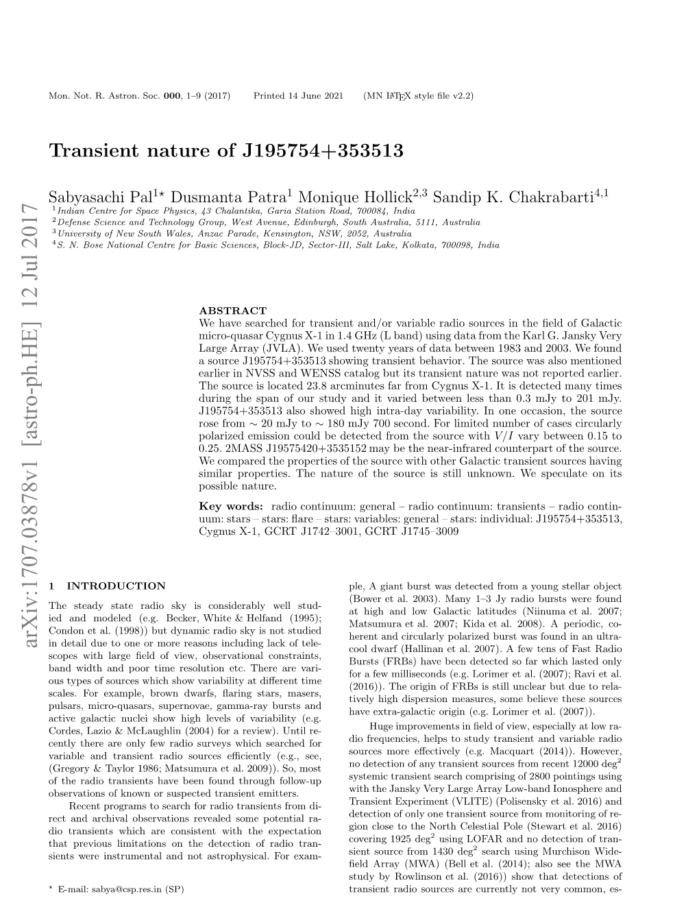 Transient Nature of J195754+353513 3