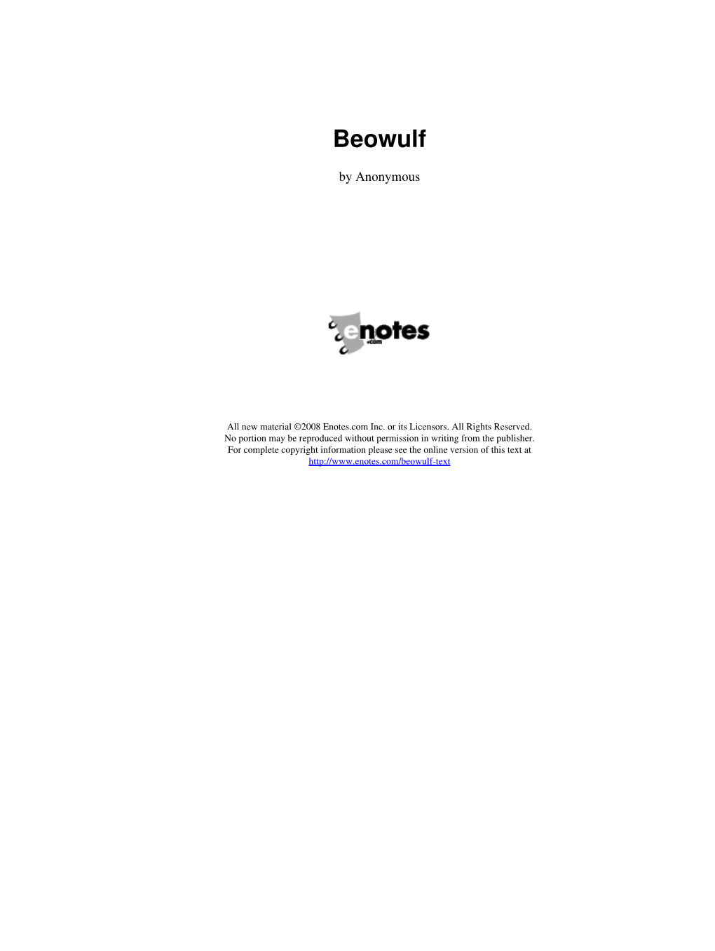 Beowulf (Prose Version)