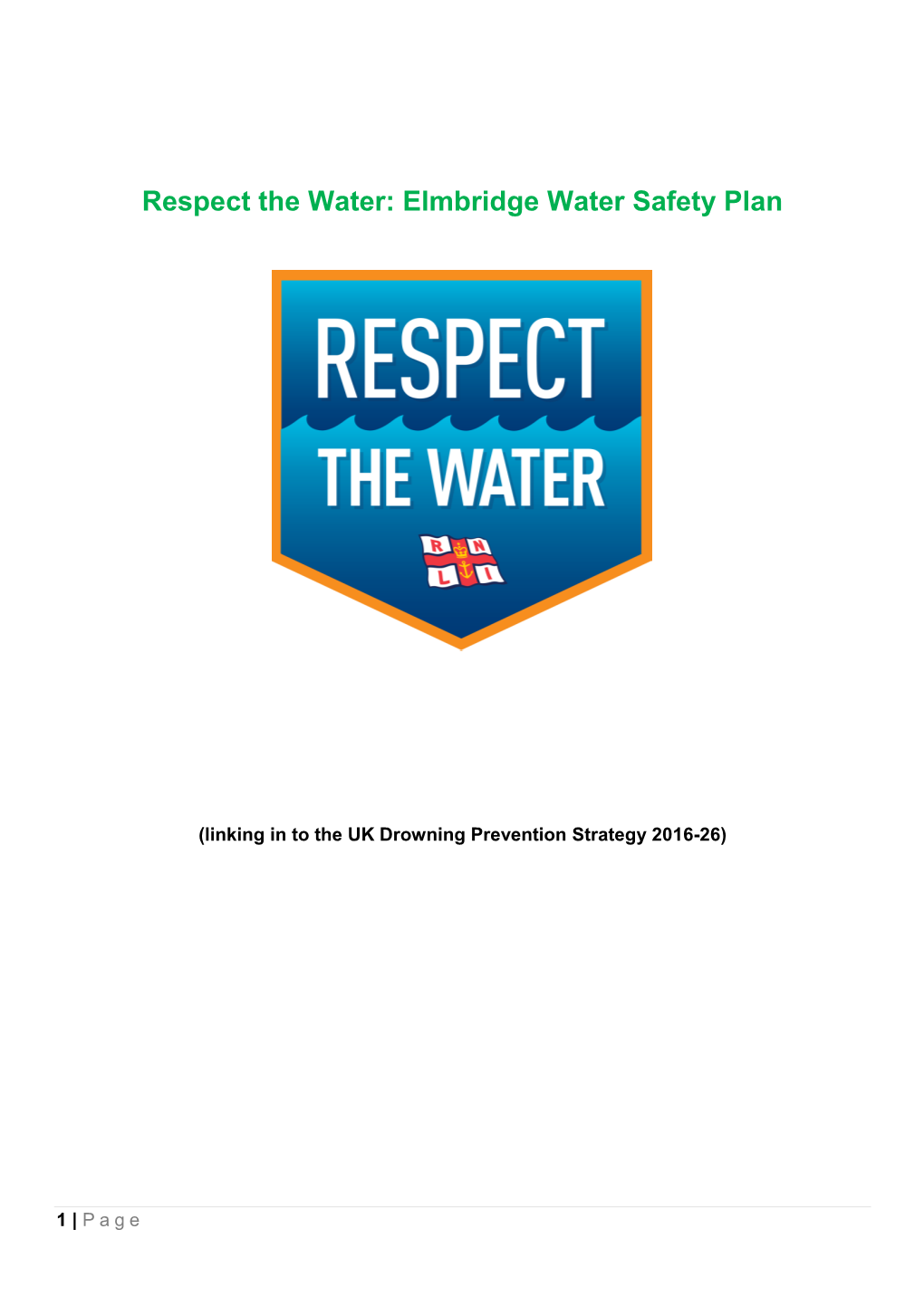 Respect the Water: Elmbridge Water Safety Plan