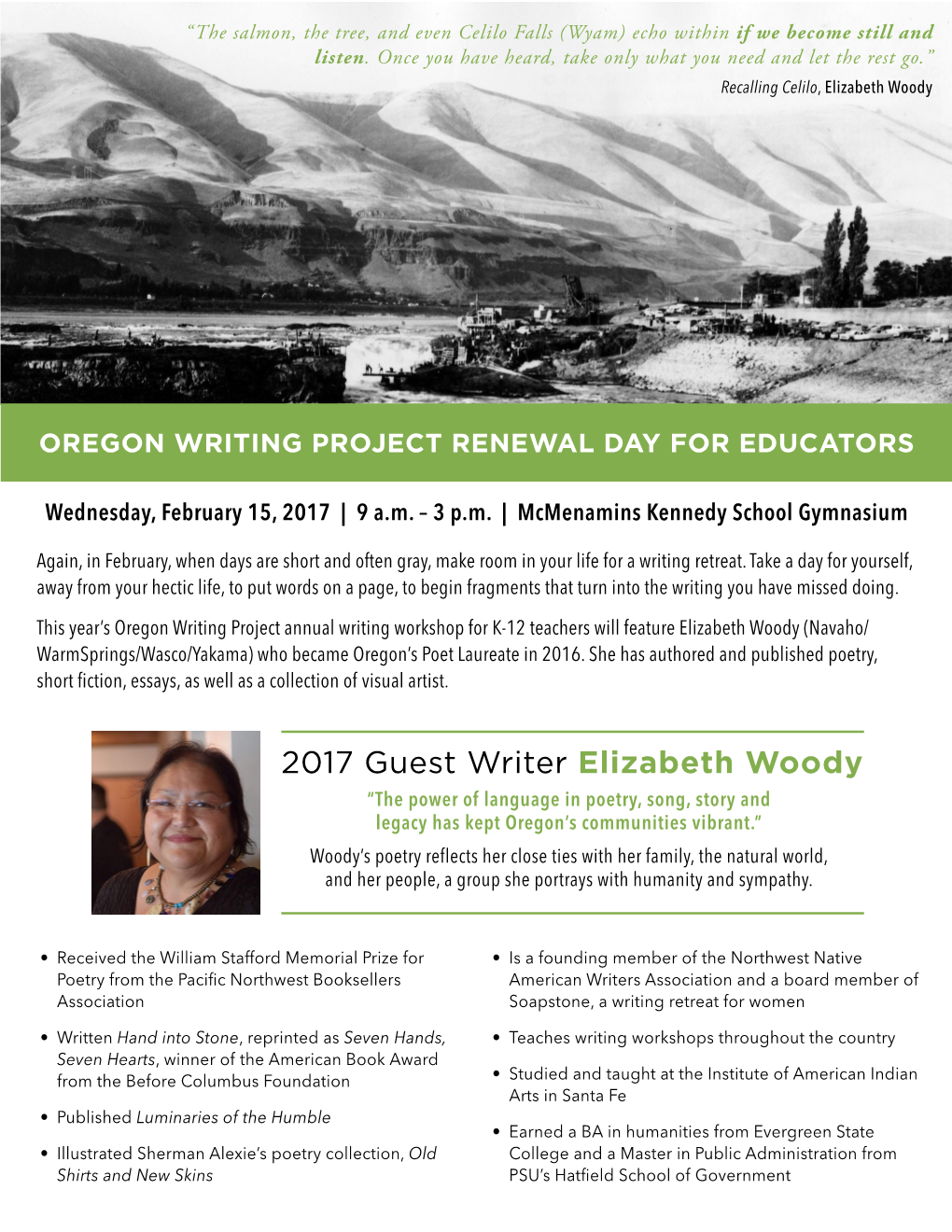 2017 Guest Writer Elizabeth Woody