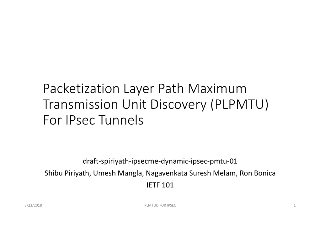 (PLPMTU) for Ipsec Tunnels