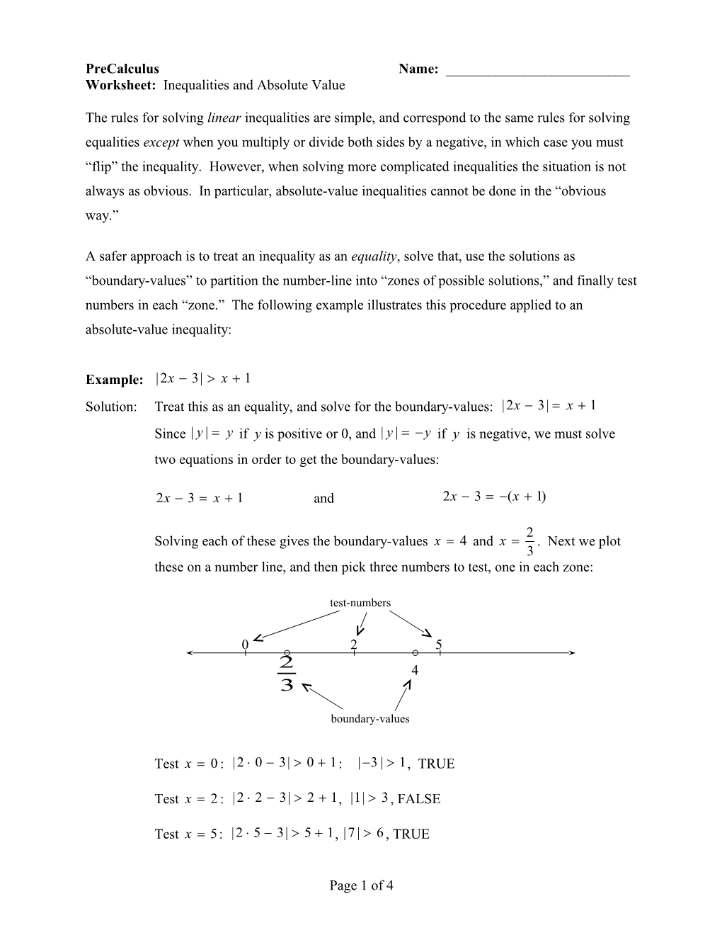 Inequalities And Absolute Value