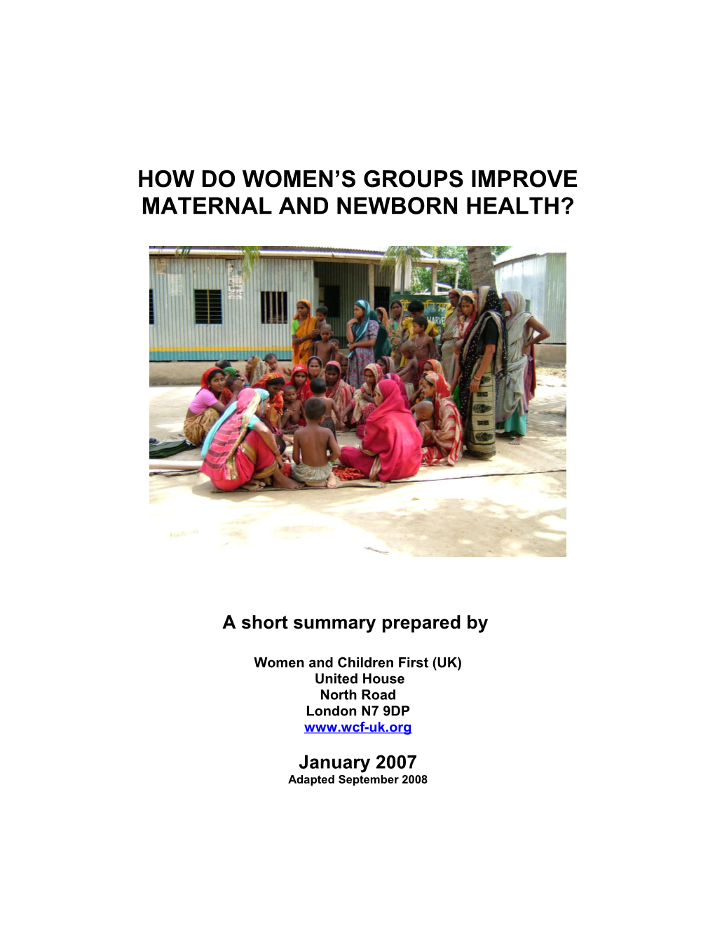 An Introduction to Women S Groups