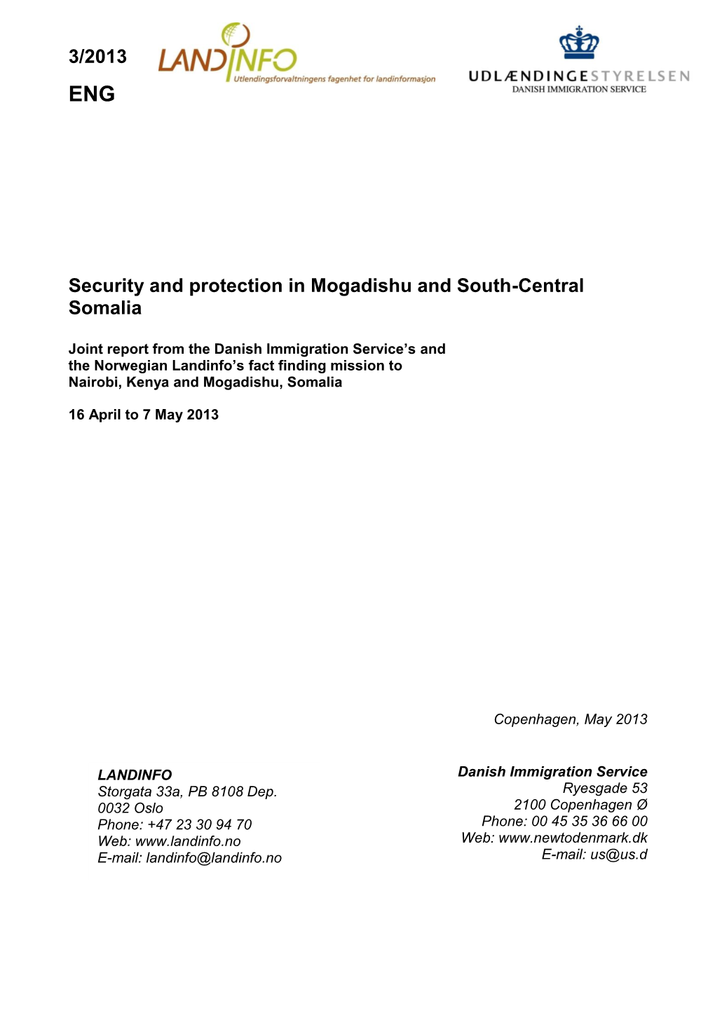 3/2013 Security and Protection in Mogadishu and South-Central Somalia