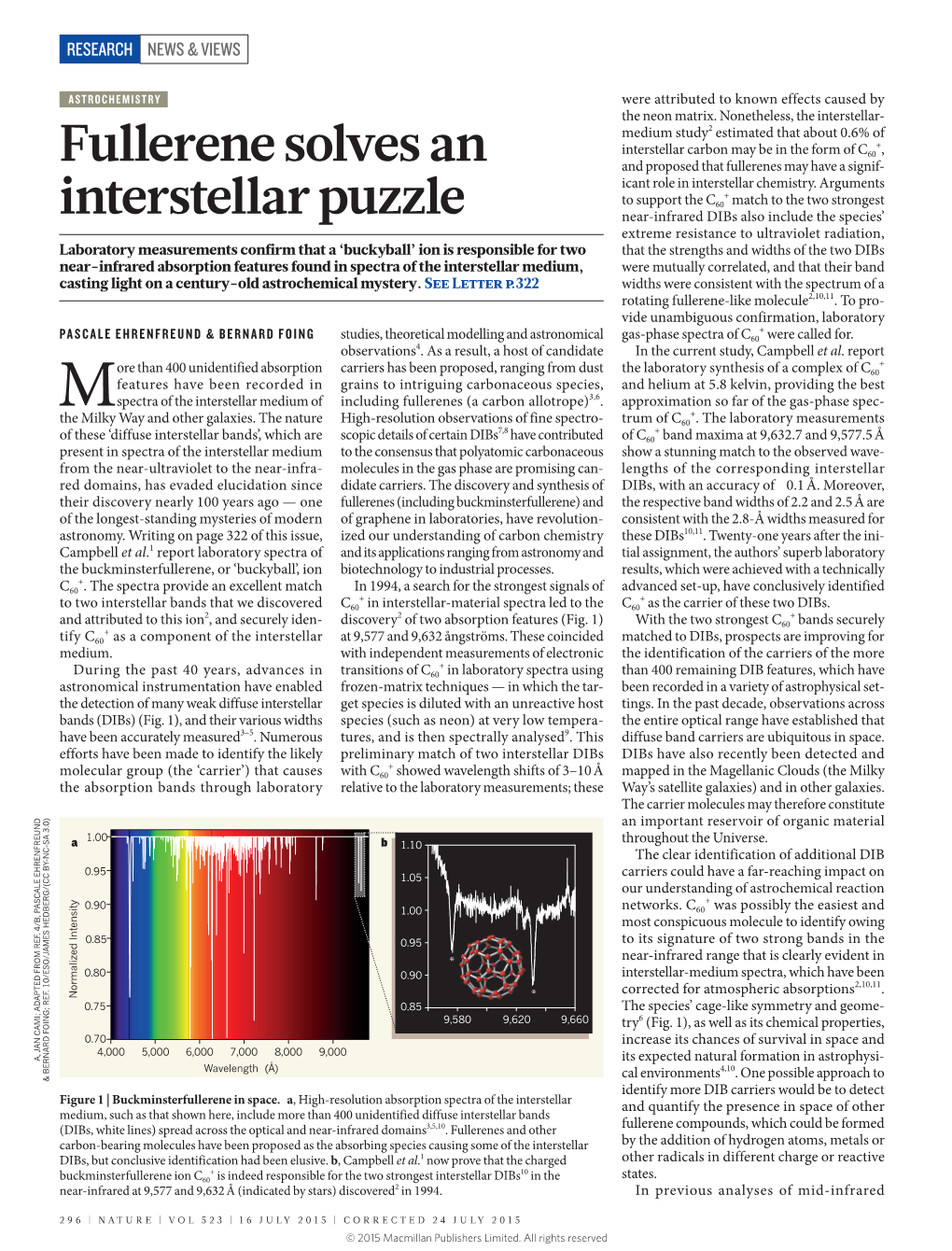 Fullerene Solves an Interstellar Puzzle