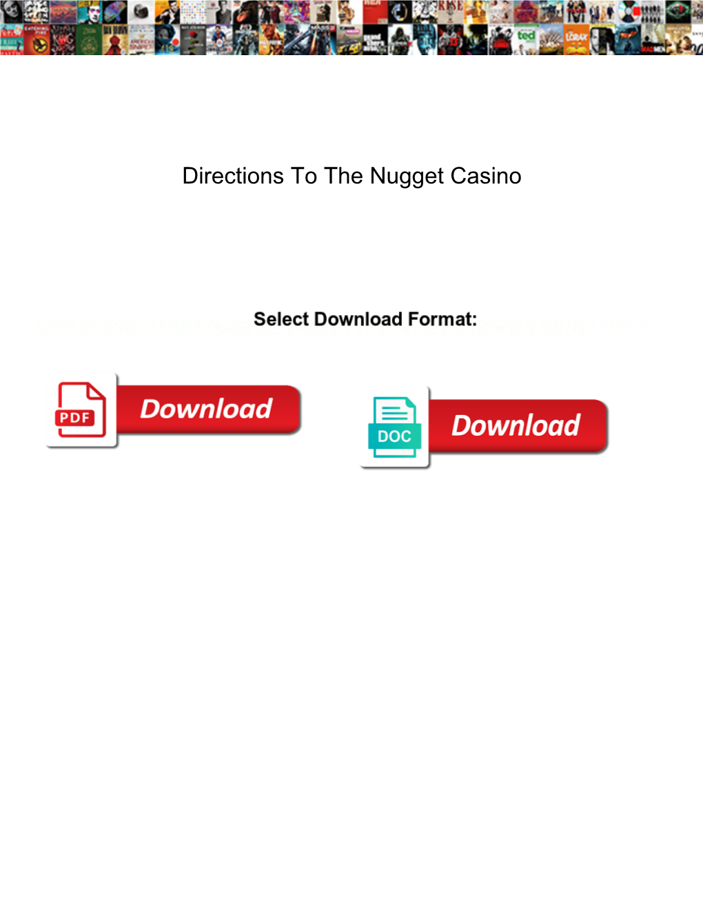 Directions to the Nugget Casino