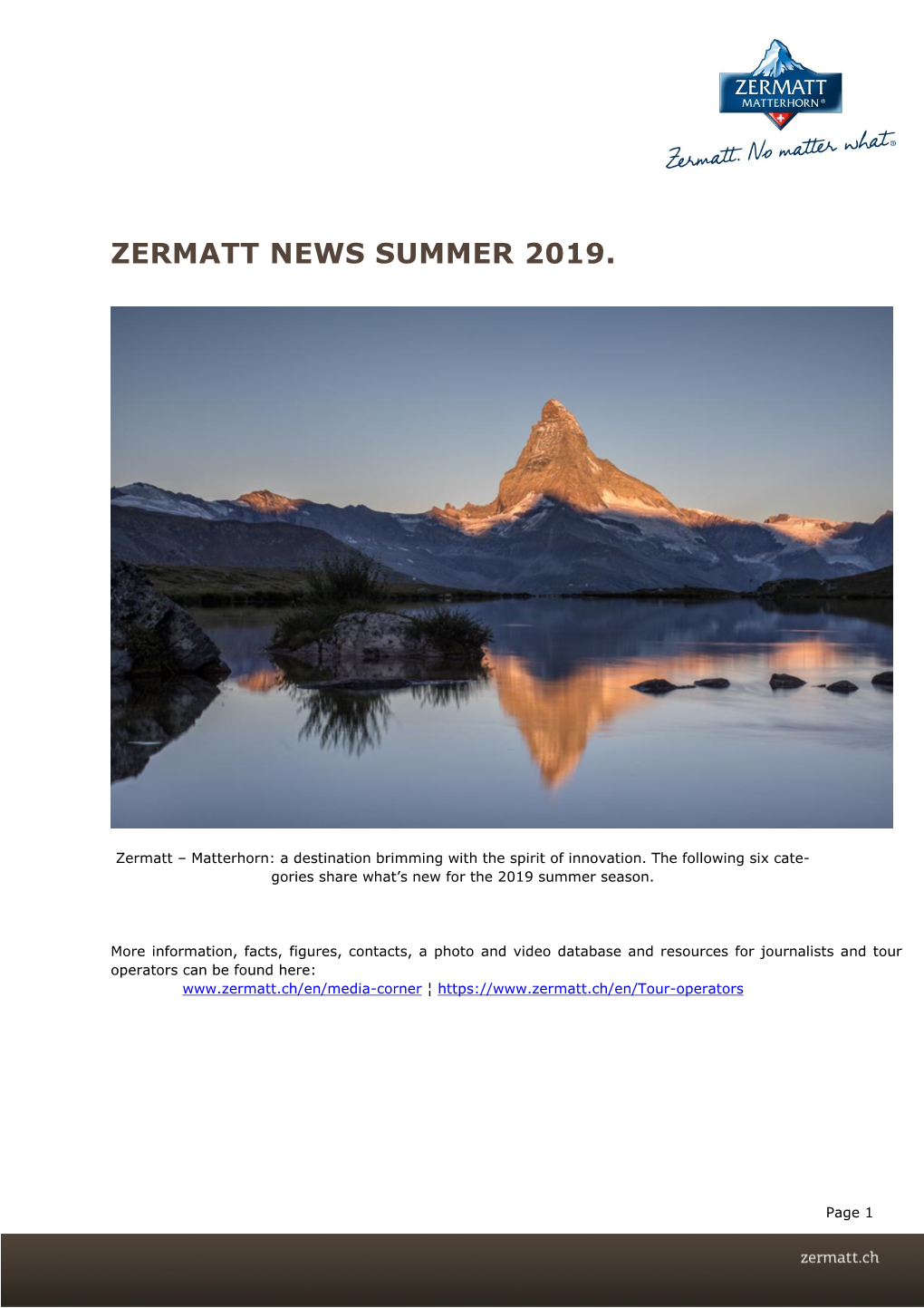 Zermatt News Summer 2019