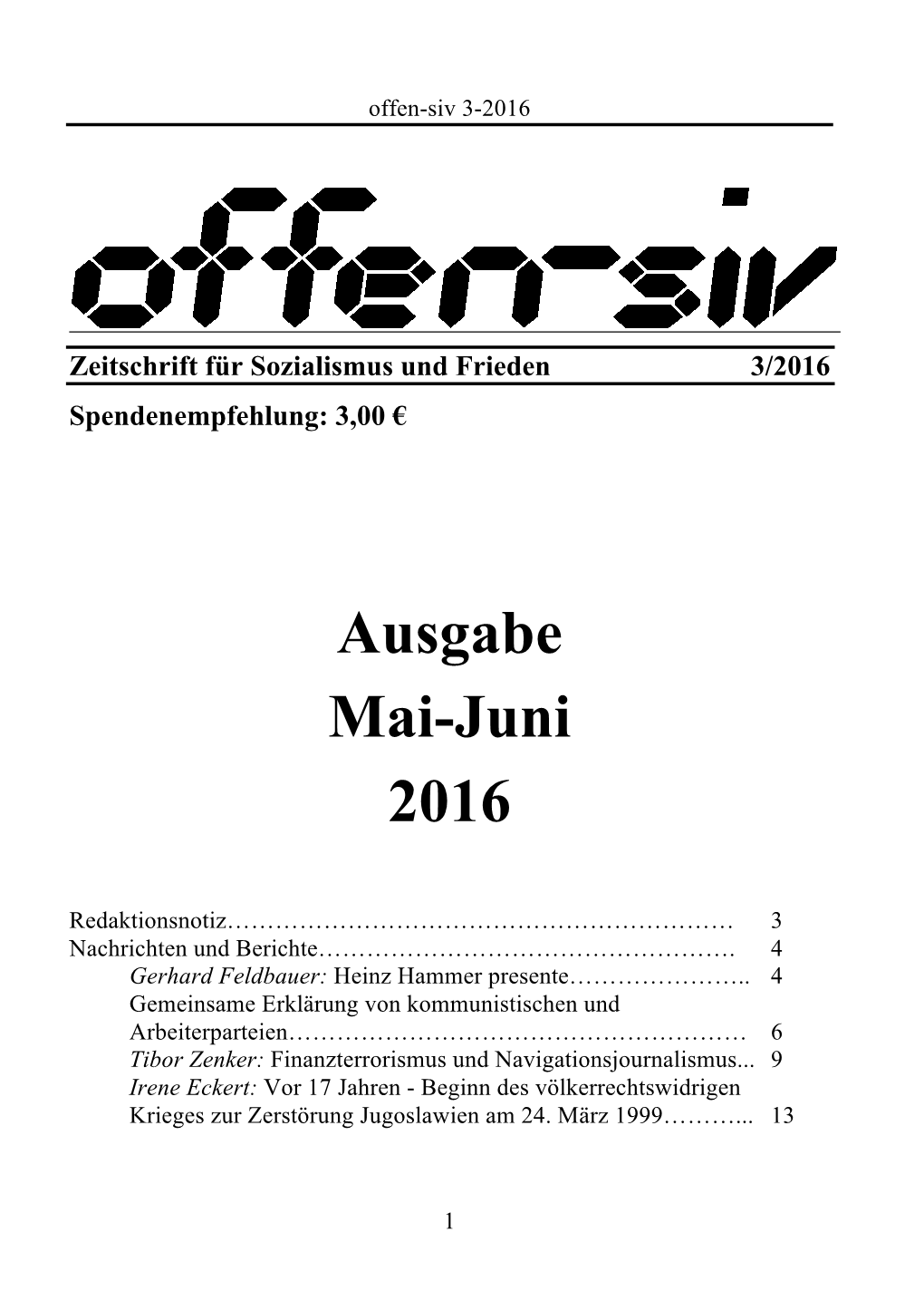 Ausgabe Mai-Juni 2016