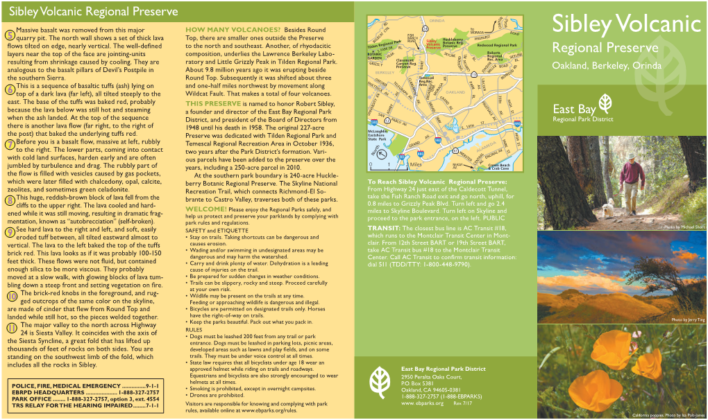 Sibley Volcanic Regional Preserve N ORINDA O D Y