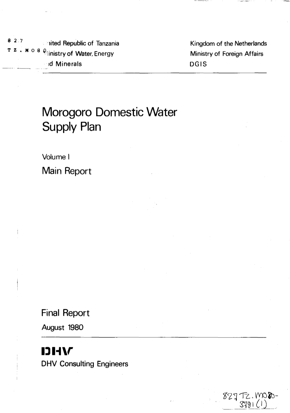 Morogoro Domestic Water Supply Plan