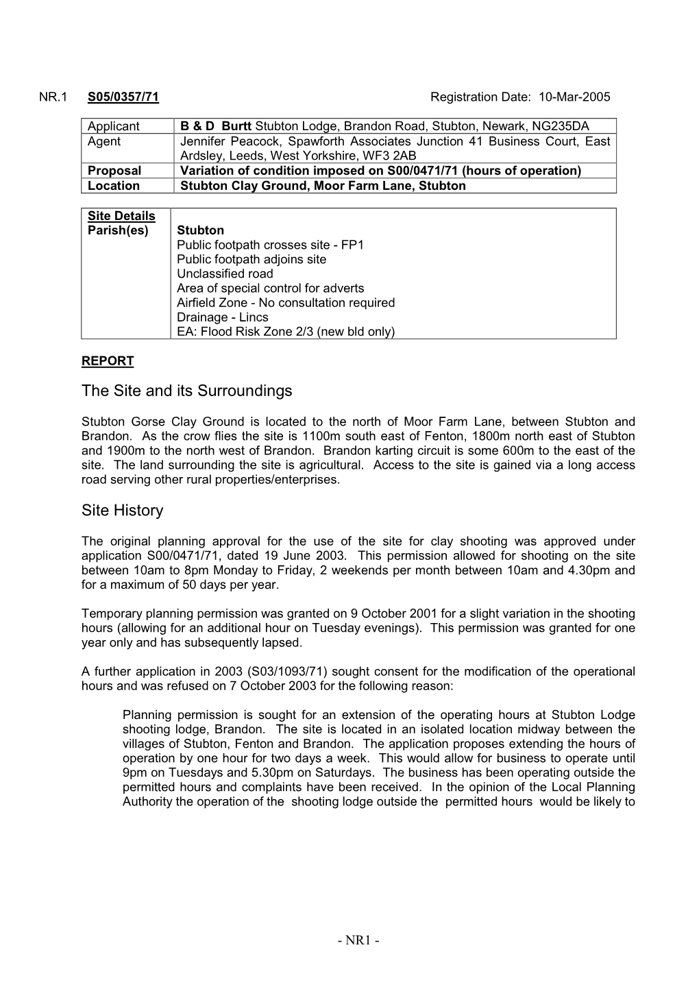 The Site and Its Surroundings Site History