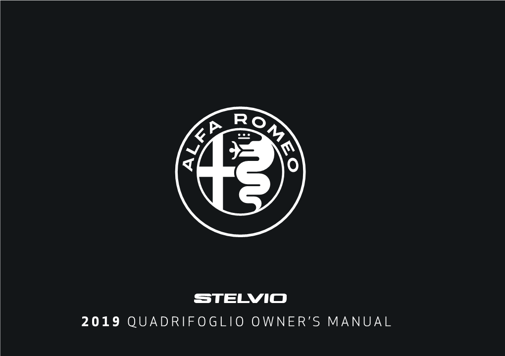 2019 Alfa Romeo Stelvio Quadrifoglio Owner's Manual